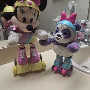 Disney Minnie Mouse and Panda Skating Duo - Pink, Yellow, Blue
